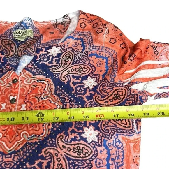 ONE WORLD,Energe,tunic top,women Medium .NWOT,embellished,beads,artsy,multicolor - Picture 12 of 16